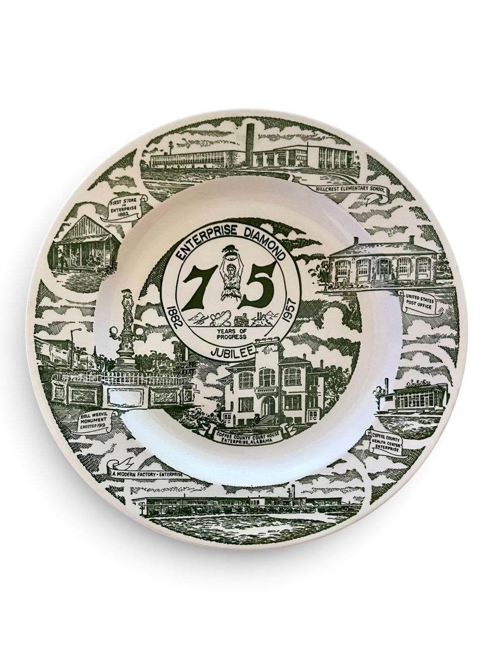 Kettlesprings Kilns Enterprise Alabama 75th Diamond Jubilee  Commemorative Plate